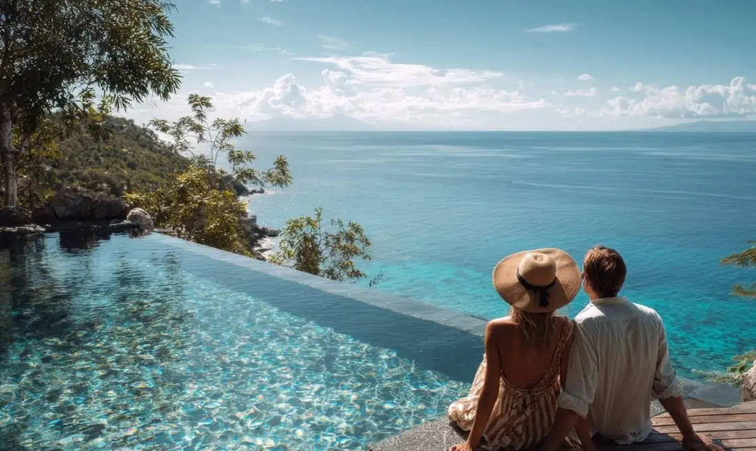 Infinity-Pool über dem Meer
